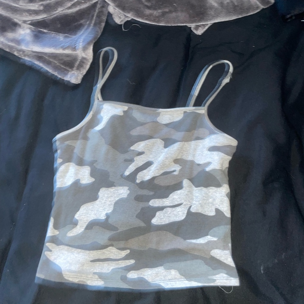 Gray camo tank top from garage